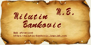 Milutin Banković vizit kartica